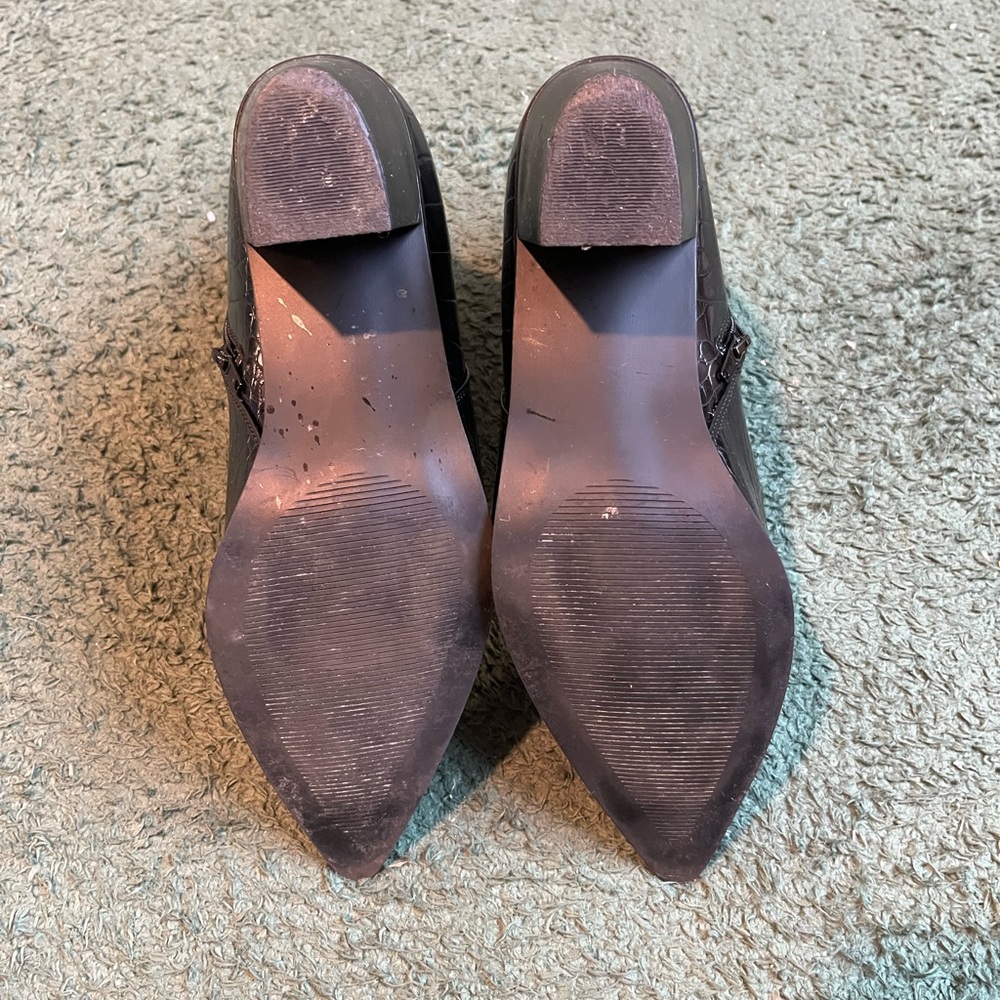 Black snake skin size 11 heel pointed toe boots - Picture 3 of 3